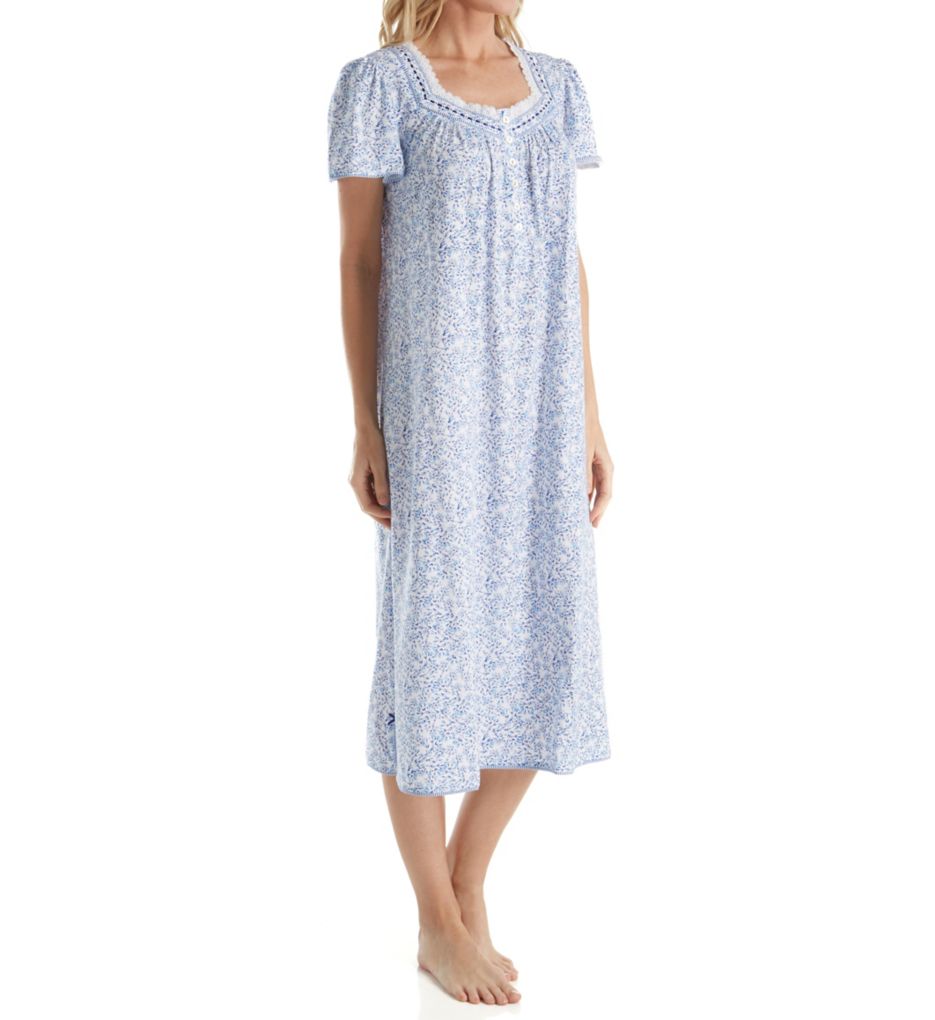 Aria Blue Floral Cotton Short Sleeve Ballet Nightgown 8217774 Aria