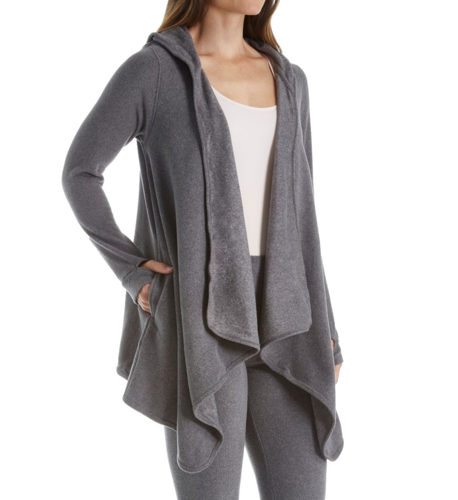 Cuddl Duds 8018865 Fleecewear With Stretch Long Sleeve Hooded WrapUp