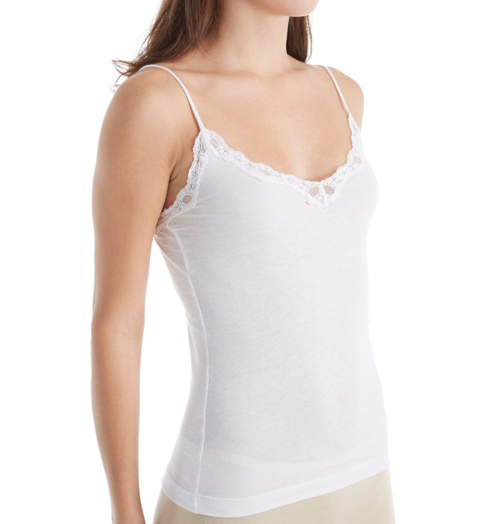 cotton camisole with lace trim