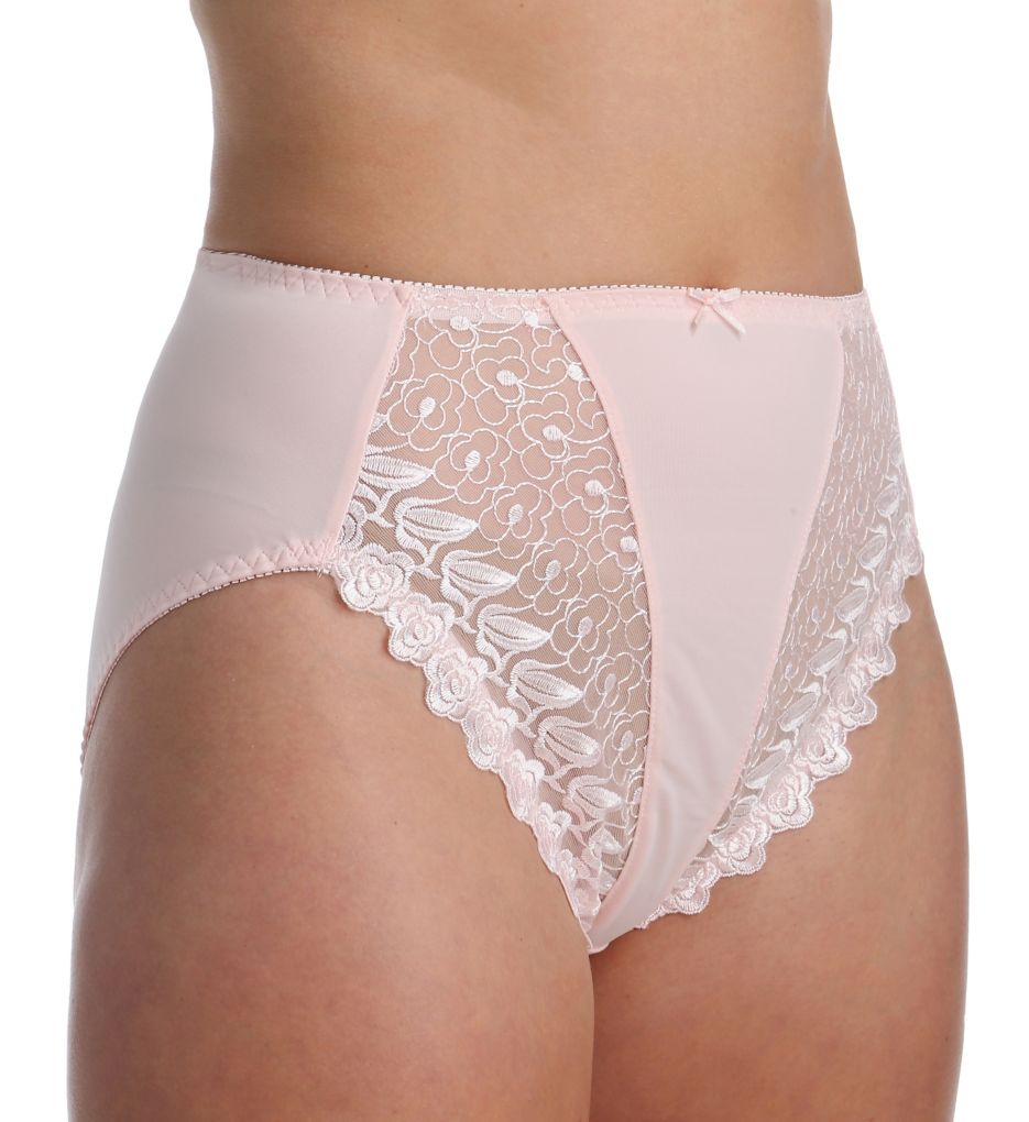 Valmont 2320 Embroidered Lace and Satin HiCut Brief Panties