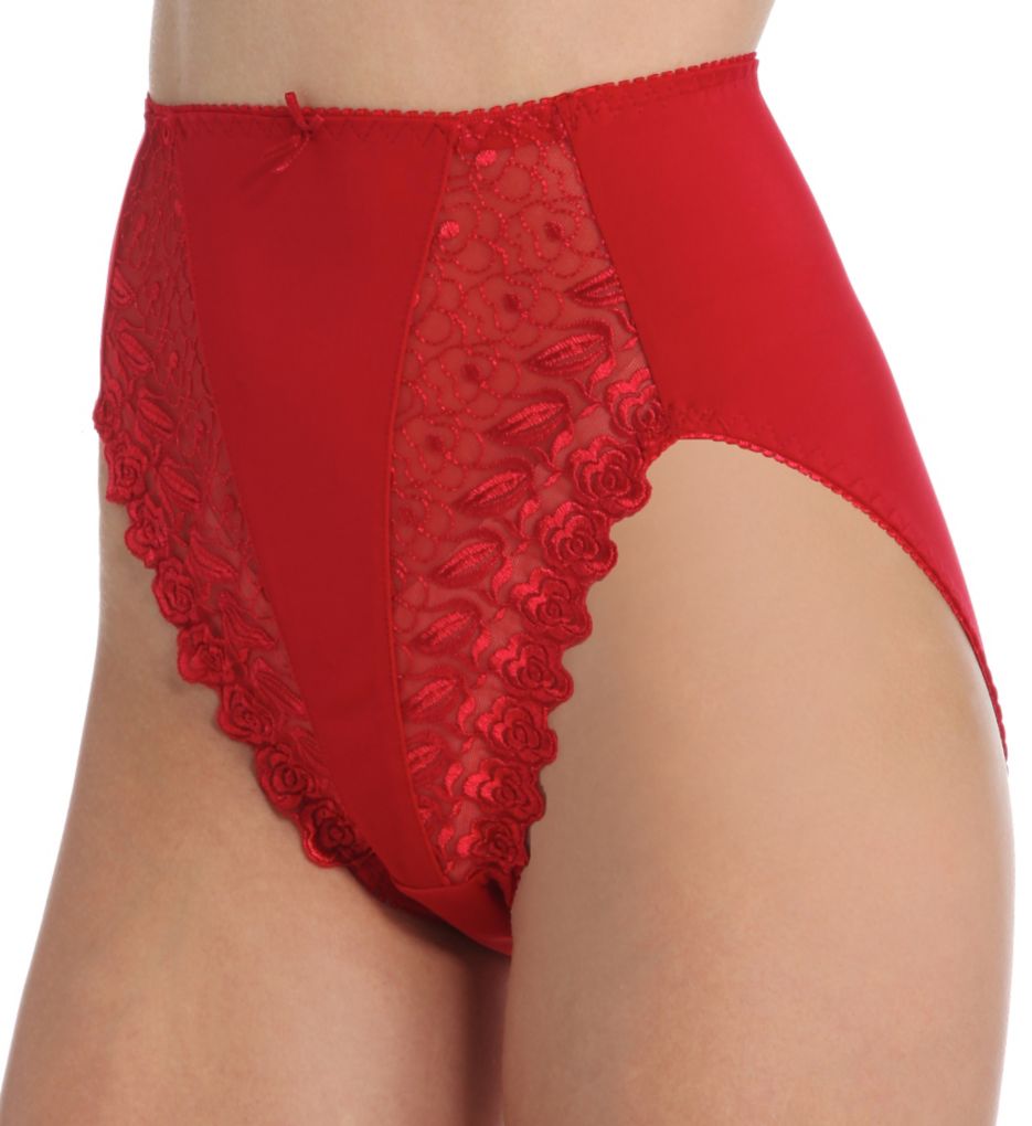 Valmont 2320 Embroidered Lace and Satin HiCut Brief Panties
