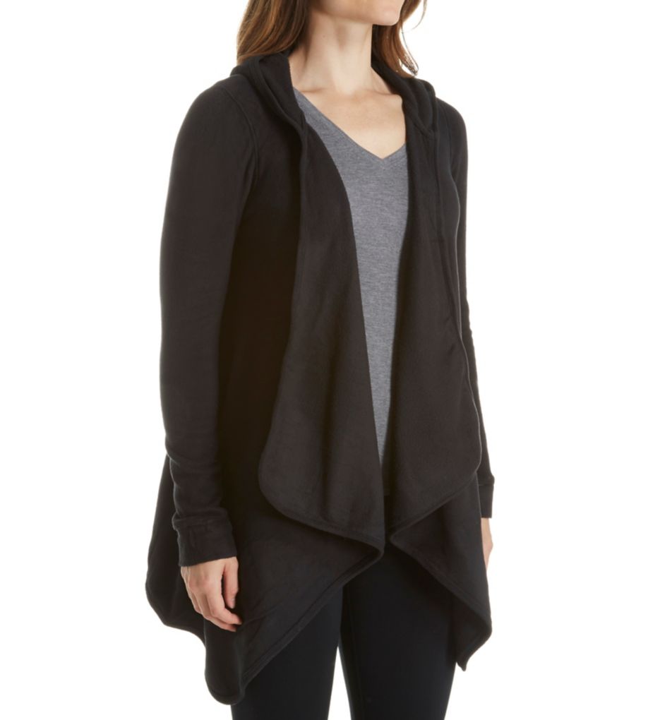 Cuddl Duds 8018865 Fleecewear With Stretch Long Sleeve Hooded Wrap-Up