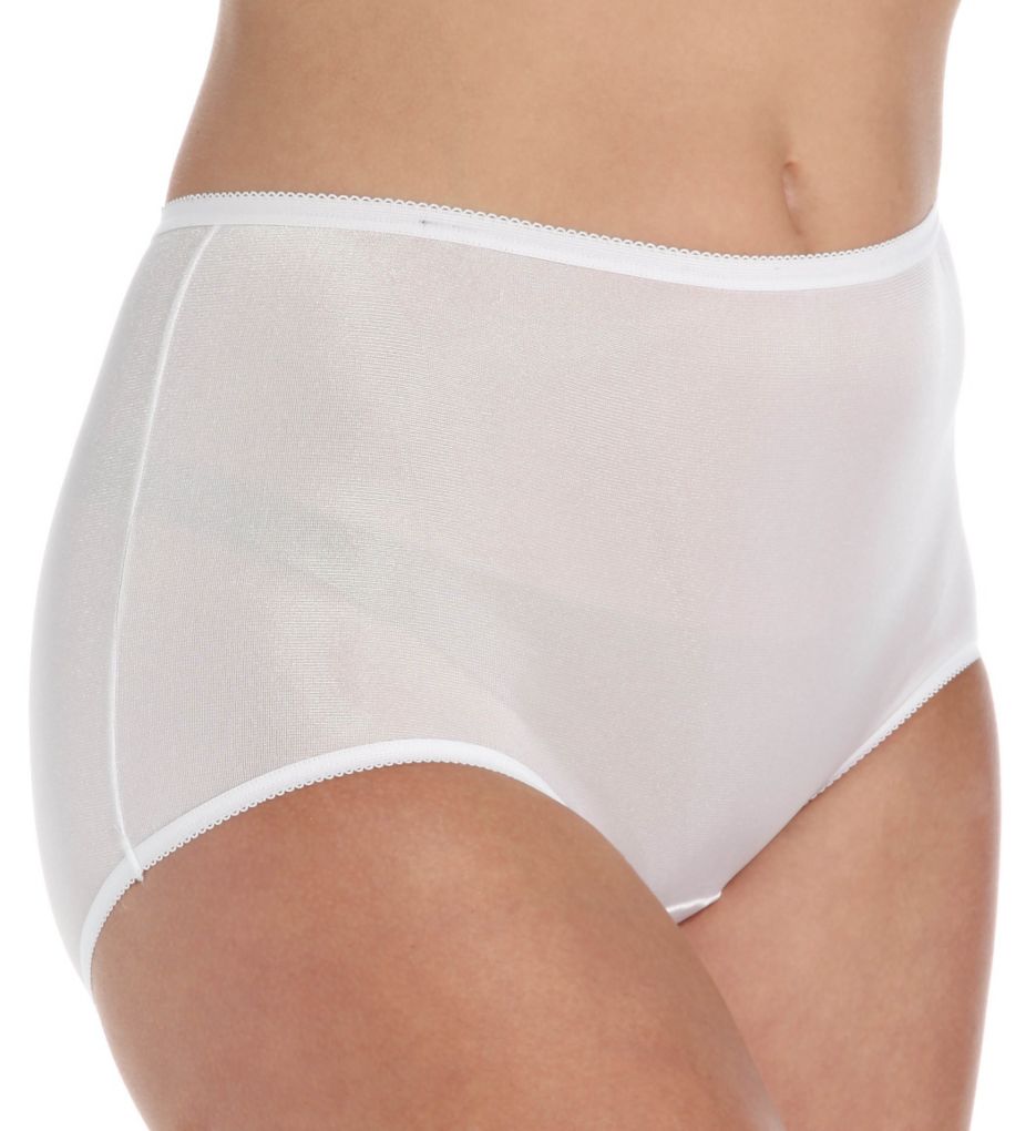 Cuddl Duds Lorraine Nylon Full Brief Panty With Picot Trim LR103