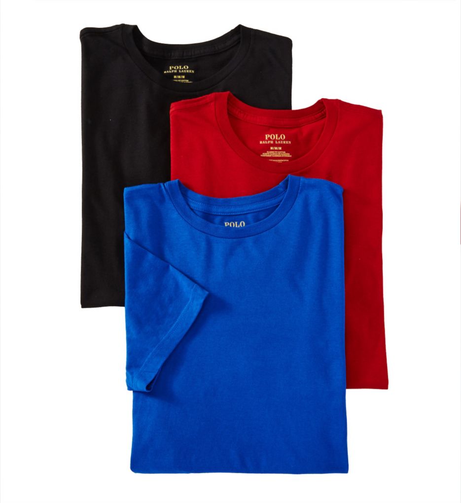 Polo Ralph Lauren LCCN Classic Fit 100% Cotton Crew T-Shirts - 3 Pack ...